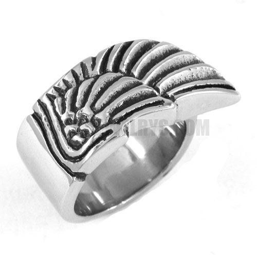 Stainless steel jewelry ring Single wing ring SWR0148 - Click Image to Close